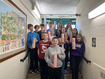 students showing project made in social studies