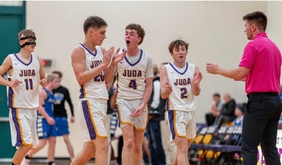 basketball student celebrating